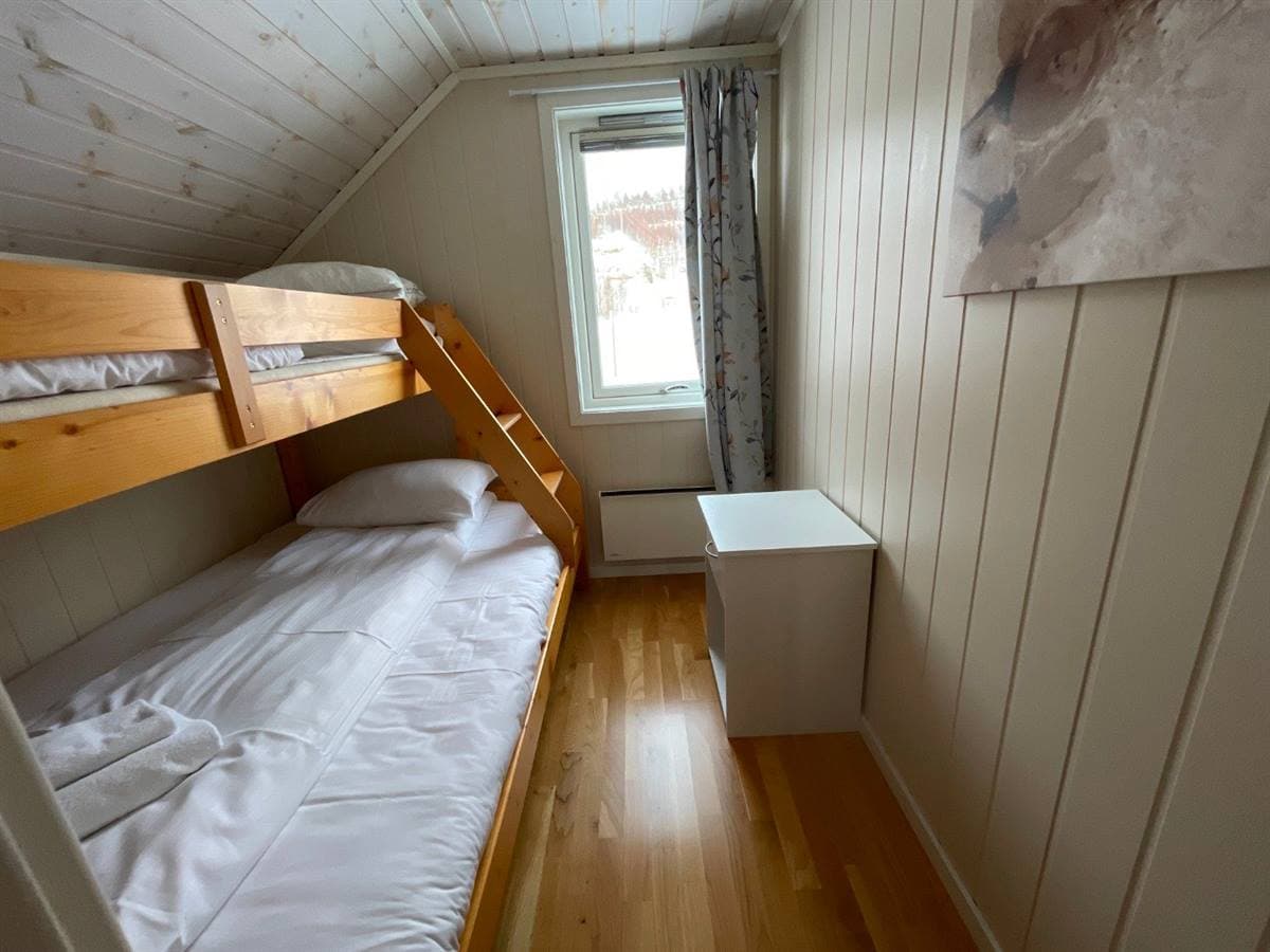 Bedroom with a wooden bunk bed