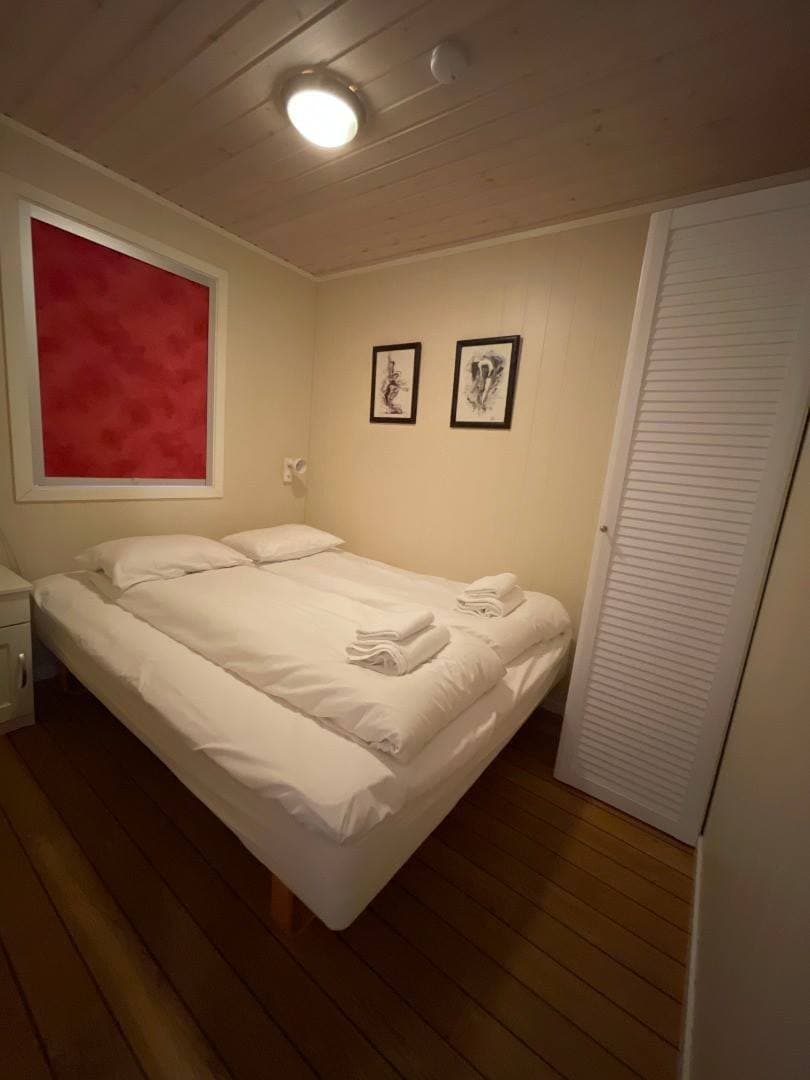 Apartment bedroom with a double bed
